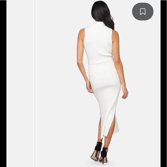 Bebe Belted Midi Sweater Dress,off white GORGEOUS - Picture 3 of 16